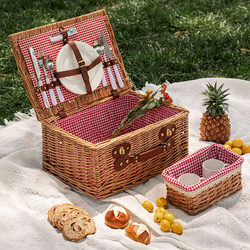 Liu Ruixuan Wicker Picnic Basket Picnic Box Picnic Basket ins Internet-Famous Portable Picnic Supplies Storage Camping