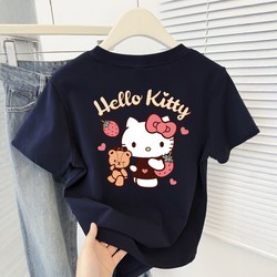 2025 Summer New Cute Cartoon Print Short-Sleeve T-Shirt for Women, Super Popular Slimming Design, Regular Shoulder Half-Sleeve Top