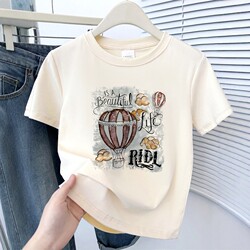 2025 Popular Short-Sleeved T-Shirt for Women, Summer Unique Design, Age-Reducing Round Neck, Short Style, Slimming Printed Top