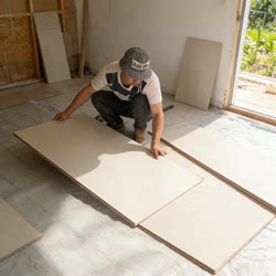 Modern Cream-Style Laminate Flooring Block Design Gray Marble White Terrazzo for Home Use