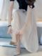 La Chapei women's 2025 summer new high-end quicksand gold skirt for women draped slim fairy a-line skirt thin