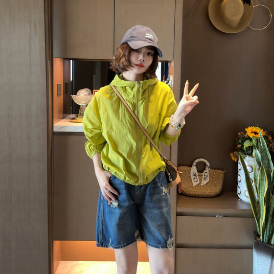 
Hooded sun protection clothing for women 2026 summer new Korean version loose slimming breathable thin sun protection shirt for small people
