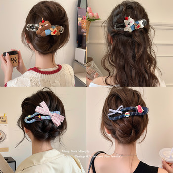 
Cute fabric duckbill clip hair clip for women with hairpins on the back of their heads