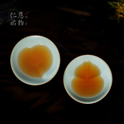 Ruyao Gourd-Shaped Cup, Master Cup, Single Cup for Tasting Tea, Ceramic Personal Use Kung Fu Tea Set, Ruyao Porcelain, Blessing, Prosperity, Longevity, Happiness