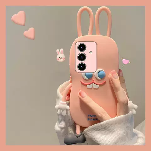 Girls Phone Cases Covers 3D Pink Cartoon Rabbit Silicone TPU Galaxy S24, Galaxy S24 Plus, Galaxy S24 Ultra, Galaxy S23, Galaxy S23 Plus, Galaxy S23 Ultra,