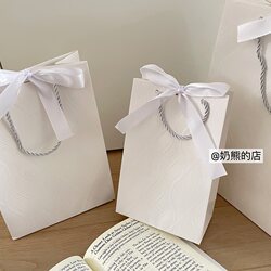 ins White Water Ripple Gift Bags Gift Packaging Souvenir Packaging Decoration High-End Vertical Style Hand-Held Paper Bags