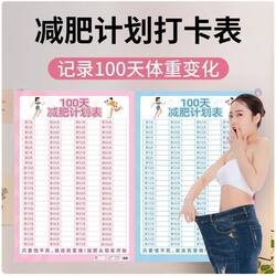 Self-Discipline Check-In Weight Loss Motivational Wall Stickers 120/100//90/60 Days Weight Record Chart Health Slimming Wall Hanging Chart