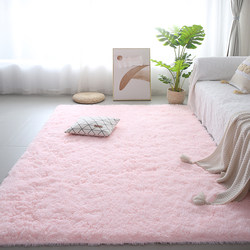 Simple Modern Living Room Coffee Table, Large Plush Carpet, Rectangular Bedside Bedroom Room, Full Floor Coverage with Cute Floor Mats