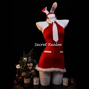
Secret snowy night adventure Christmas cos uniform bunny girl sexy nightgown maid pure desire underwear qqny