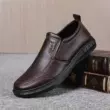 Giày da nam xuân thu, giày bố thường ngày đa năng, giày công sở đầu bếp đế mềm chống trượt, giày slip-on cho trung niên và người già