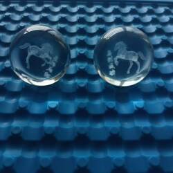 White Crystal Ball Health Handball Fitness Hand Grip Toy with Internal Carving of Success Symbol, Hand Exercise Ornament Glass Ball