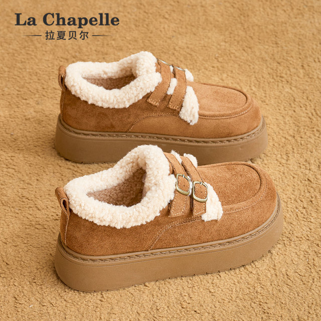 La Chapelle plus velvet Birkenstock shoes for women thick-soled 2025 new winter Northeast snow boots thickened Lok Fu cotton shoes