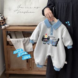 Newborn Spring and Autumn Clothes for Boys, Casual and Super Cute Cartoon Pullover Romper, Baby Jacket, Sweatshirt, Jumpsuit