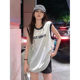 Sleeveless pure cotton T-shirt for women in summer mid-length style for outerwear with suspenders with loose age-reducing hot girls vest top
