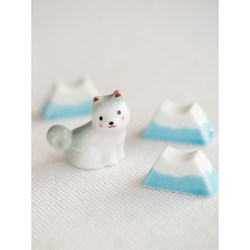 Small Terrace, Mount Fuji and Dog, Chopstick Rest, Zakka, Ceramic, Shiba Inu, Ginger, Stand, Small Gift, Fresh Style