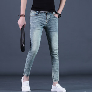 
Men's nine-point jeans slim fit small feet 2026 spring and summer new men's thin versatile casual men's pants trendy brand