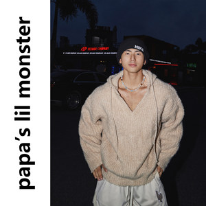 
PAPASLILMONSTER [Original] American loose wool sweater lazy style hooded sweater for men