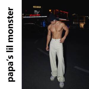 
PAPASLILMONSTER American heavyweight white jeans women's Bath style work clothes wide-leg pants men