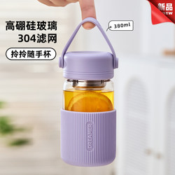 Glass Cup for Soy Milk and Coffee, Portable with Lid, Women's 2025 New Model, High Temperature Resistant, High Aesthetic Value, Milk Tea Cup
