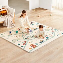 Baby Crawling Mat Thickened Ixpe Solid Cotton Baby Home Living Room Formaldehyde-Free Fabric Floor Mat Children's Crawling Mat