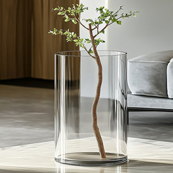 Large-Diameter Vase, Transparent, Shatter-Resistant, Glass-Like, Wide-Mouth Acrylic Flower Bucket, Wide-Mouth Open-Top Water Culture Vessel