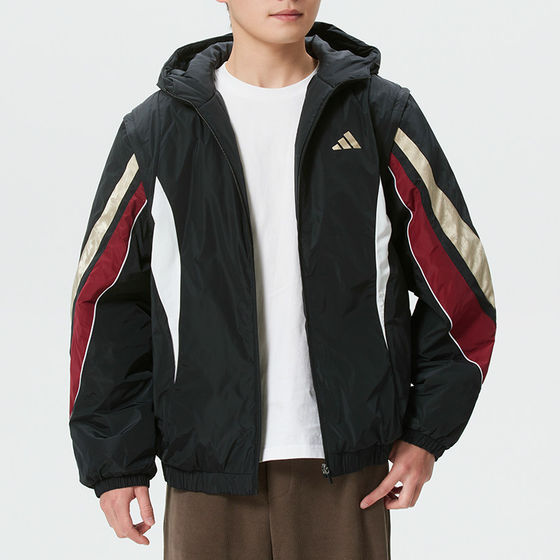 
Adidas Men's 2026 New Year Warm Basketball Wear Detachable Sports Loose Cotton Jacket KS3171