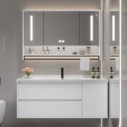 Comes with Towel Rack Bathroom Cabinet Combination Small Apartment Bathroom Washbasin Integrated Ceramic Washbasin Washbasin