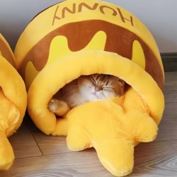 Honey Jar Cat Bed Sleeping Bag Cute Dog Bed Pet Security Blanket Winter All-Season Universal Cat Bed Bee Warm and Cozy