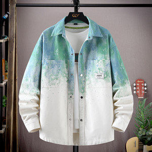 
Shirt-style denim jacket men's spring and autumn new gradient long-sleeved top men's teen casual jacket