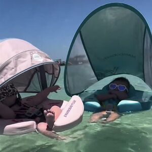 
Inflatable baby swimming ring 8 months to 3 years old baby swimming ring newborn baby armpit floating ring children's sunshade