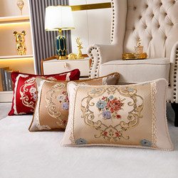 European-Style Rectangular High-Precision Jacquard Cushion, High-End Embroidered Pillow, Large Headboard Pillow for Living Room Sofa