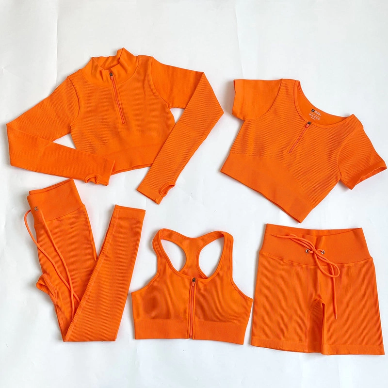 2/3/4 Pcs Seamless Yoga Set Workout Clothes For Women Sportswear