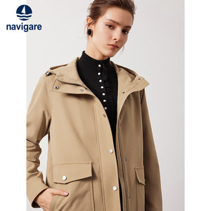Navigare Italian sailing boat autumn casual small trench coat women's design hooded jacket