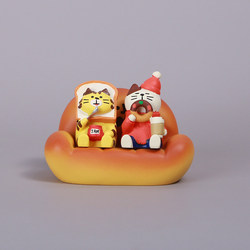 Japanese-Style Zakka Bread Sofa Cat Bear ins Cute Girly Healing Desktop Decoration Ornament Gift for Women
