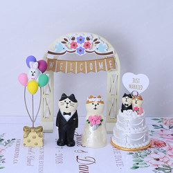 Zakka Cute Bride and Groom Cat Cake ins Healing Style Ornaments Wedding Gift Wedding Decoration Souvenir