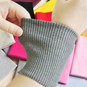 
Pure cotton elastic seamless cuff sweatshirt ribbed down jacket cotton hem elastic knitted thread cuff children