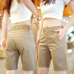 High-end khaki casual shorts for men's summer thin quarter pants loose straight high-end pants for men versatile men's clothing