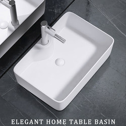 Simple Countertop Rectangular Washbasin Single Basin Household Artistic Washstand Small Balcony Ceramic Washbasin