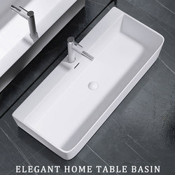 Ceramic Countertop Basin Large Size Wash Basin Single Basin for Home Balcony Rectangular Wash Basin Hotel Bathroom Basin
