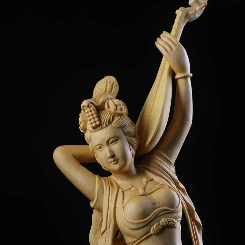 中木色色调佛中国风雕像、雕像| eBay
