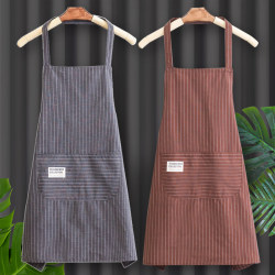 Summer Pure Cotton Apron for Kitchen Use, 2025 New Style, Fashionable for Cooking, Popular Online, Catering-Specific, Waterproof and of Good Quality