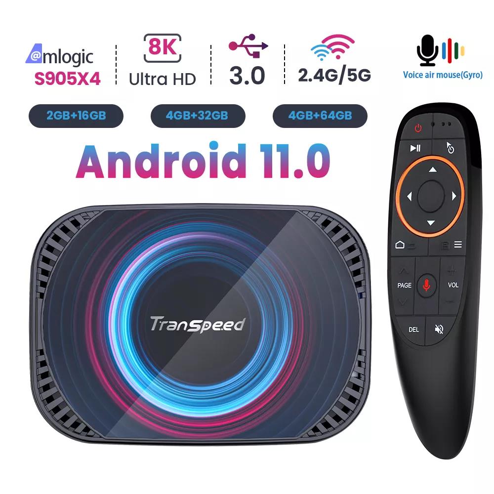TRANSPEED X4 ȵ̵ 11 TV ڽ AMLOGIC S905X4 3D BT4.0 4G 32-