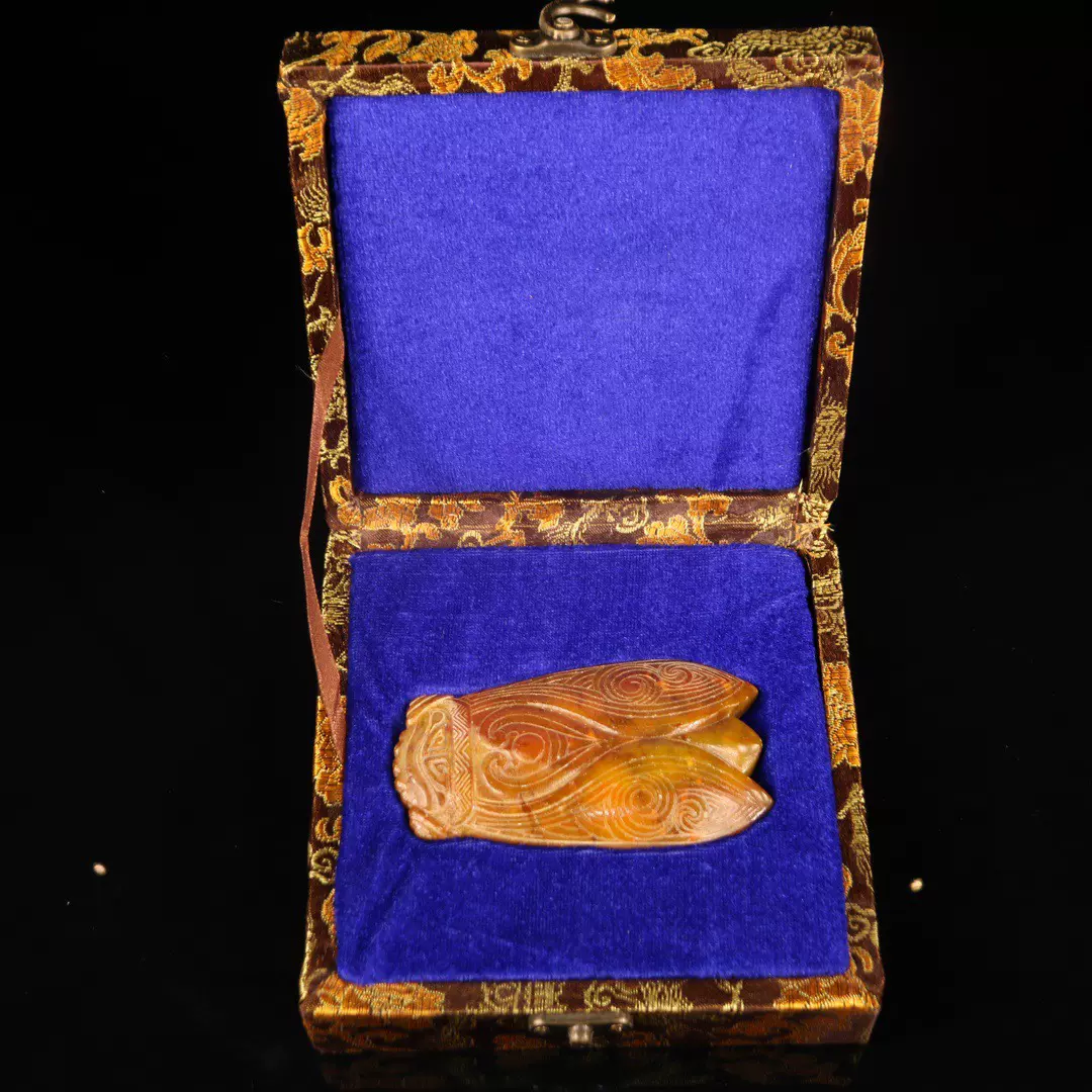 秦・古和田玉・高古玉彫・双羊鈕子母将軍印セット・套印』極細工・古賞