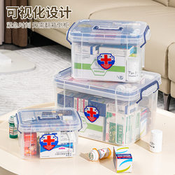 Medicine Storage Box, Medicine Cabinet, Medicine Box, Large-Capacity Compartmentalized Storage Rack, Medical Household Storage, Large Household Medicine Box