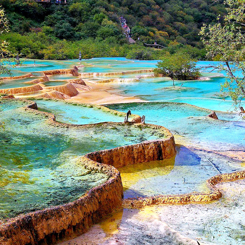 纯玩含机票 四川旅游成都九寨沟黄龙峨眉山火锅晚会7天6晚跟团游