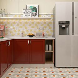 Foshan Ceramic Tiles 400X400 Patterned Tiles with Vintage Patterns, Mid-Century Style Decorative Tiles for Balcony, Kitchen, Bathroom, Modern Style