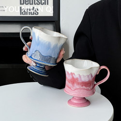 High-Appearance Value Handmade Vintage Kiln-Fired Cup with Unique Design, High-Temperature Ceramic Mug, Small Capacity Coffee Cup