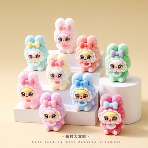 
Flocking bow bunny cute ornaments cartoon cute desktop decoration trendy toy doll creative gift