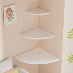 Wall-Mounted Shelf Bedroom Wall Corner Storage Partition Wall Corner Wall-Mounted Bookshelf Bedside Corner Triangular Storage Cabinet