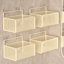 Bathroom Storage Rack, No-Drill Wall-Mounted Bathroom Shelf, Toilet Hanging Basket, Multifunctional Cosmetic Wall Storage Basket